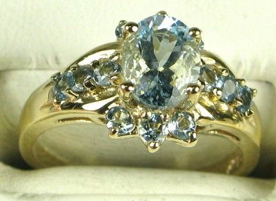 Estate 10K Yellow Gold 1.73ctw Oval Cut Aquamarine Ring 4g Retail ~$ 