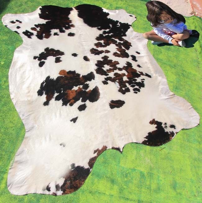 New Cowhide Rug Cowskin Cow Hide Skin Leather Bull Carpet Throw 