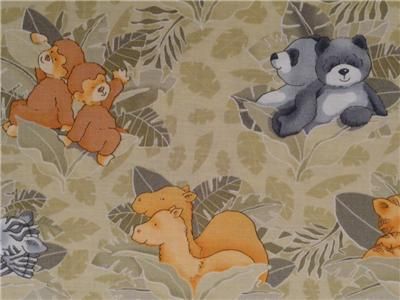 New Elephant Lion Fabric BTY Nursery Baby Animal Noahs Ark  