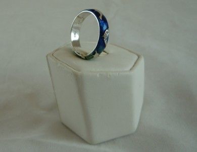 18k White Gold and Enamel Hidalgo Dolphin Diamond Ring  