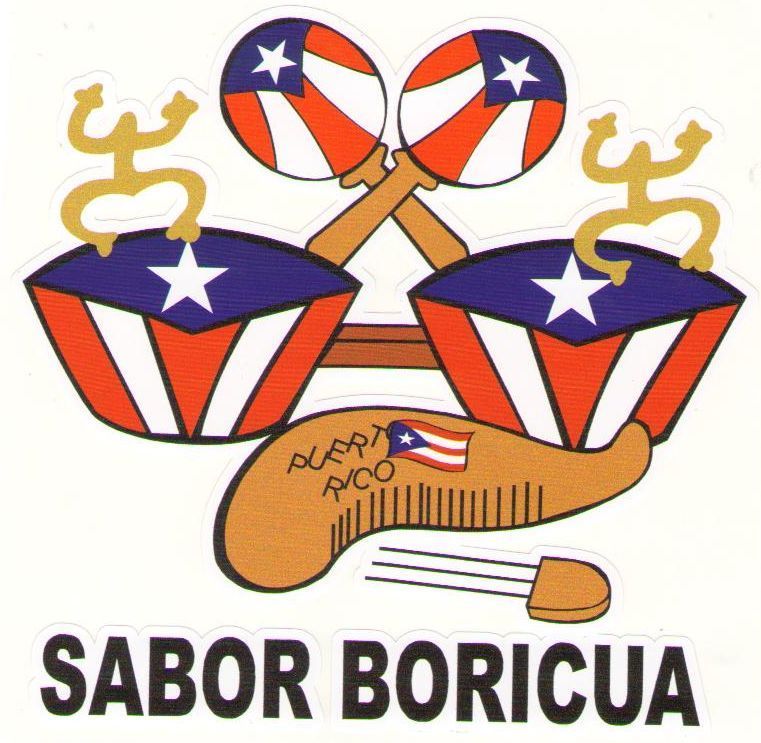 PUERTO RICO FLAG INSTRUMENTS CAR STICKER, DECAL  