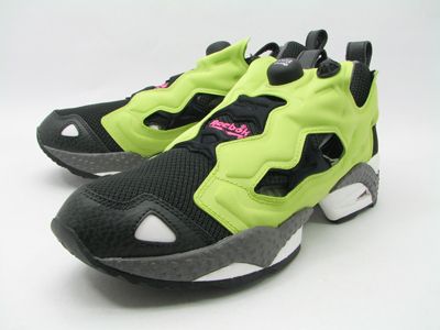 DS REEBOK INSTA PUMP FURY BLACK YELLOW SZ 10 atmos  