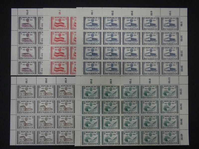 AUSTRIA  1955. Scott #599 603, 24 sets, Mint NH  