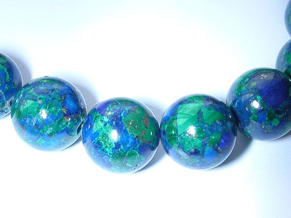 AAA+ Genuine 10mm Azurite Malachite Round Bead 20 Beads  