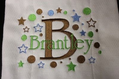 Personalized Baby Boy Blanket Fleece Embroidered #BB45  