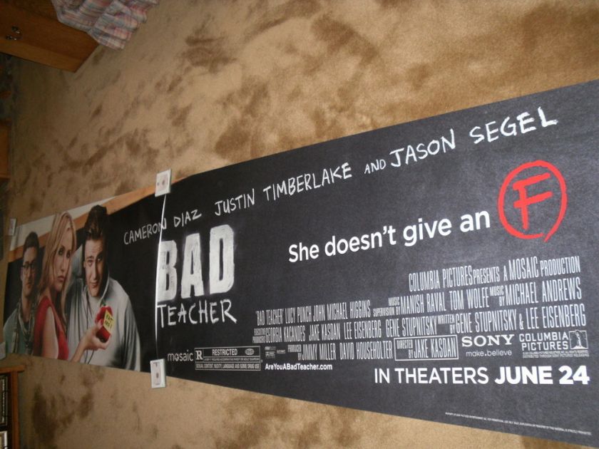 BAD TEACHER 2½ X 12 FOOT BUS SIDE MOVIE POSTER  