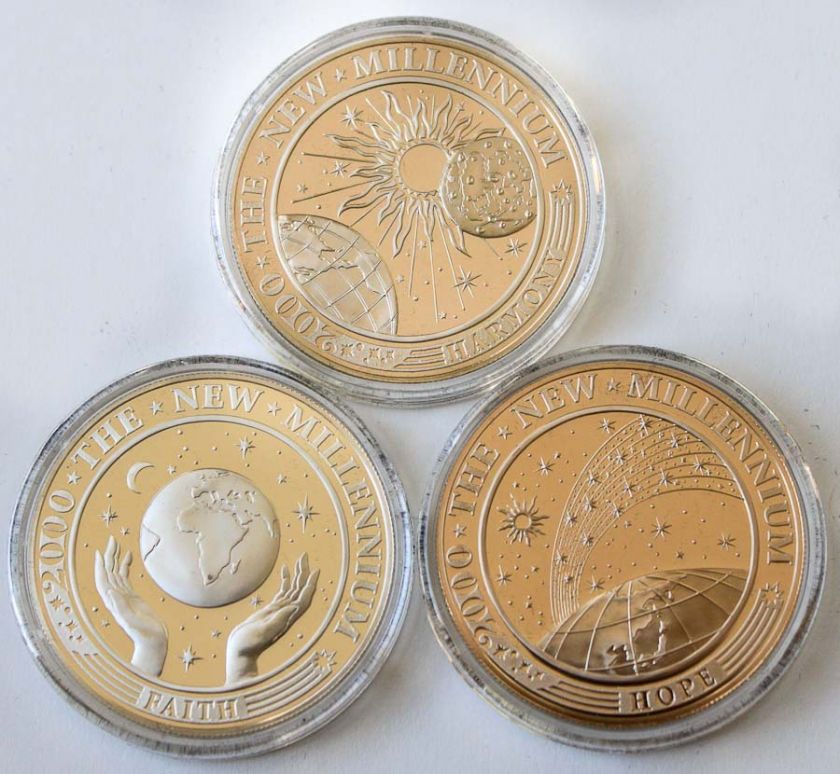 2000 KIRIBATI Millennium Platinum Gold Silver Proof Set  