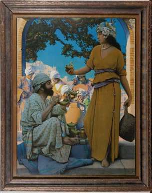 MAXFIELD PARRISH   THE LAMP SELLER of BAGDAD   1922  