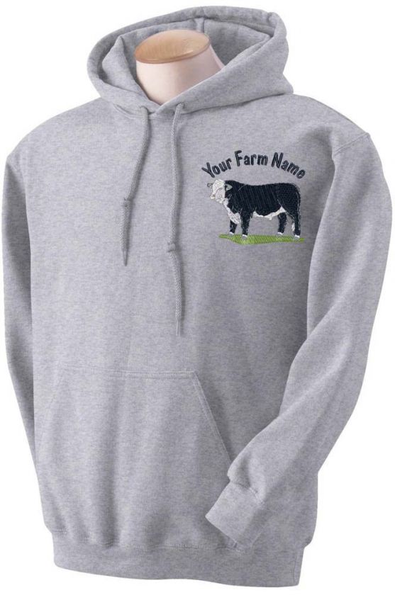 Black Baldy Beef Bull Custom Farm Name Embroidered Sweatshirt S M L XL 