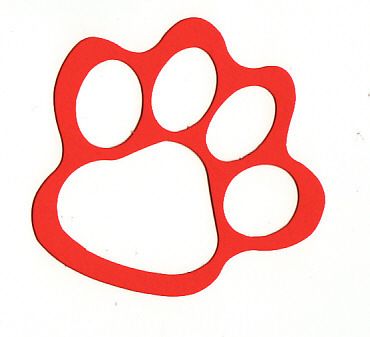 Orange Paw Prints Tiger Cub Diecut Scrapbooking  