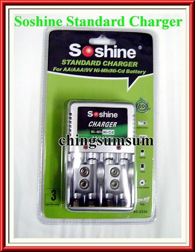 Soshine Standard Charger For AA/AAA/9V Ni Mh/Ni Cd Batt  