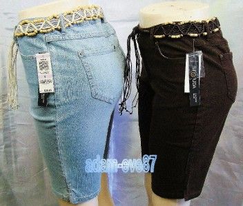 STYLE & CO. JEANS STRETCH BERMUDA SHORTS IN DENIM BLUE & BROWN~$40.00 