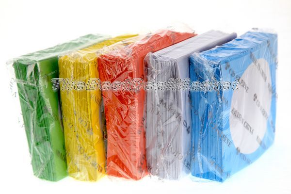 500 Assorted Multi Clor Premium CD DVD Paper Envelope Holder  