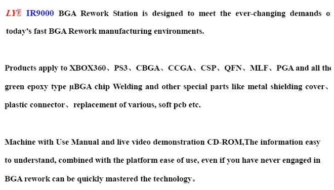 BGA rework station LY IR9000,IR6000 upgrade model,bga repair station 