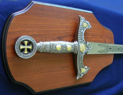 Medieval Crusader Templar Knights Sword 47 w/ Plaque  