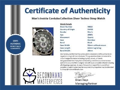 Mans Invicta Corduba Collection Ibiza Diver Techno Strap Watch (54022 