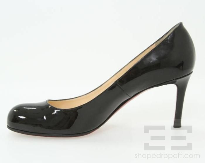 Christian Louboutin Black Patent Leather Heels Size 39  