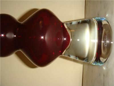 Marquis Waterford Merengue Dark Red Art Glass Vase 17in  