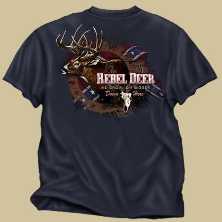 Buckwear T Shirt NEW Rebel deer   We grow em bigger  