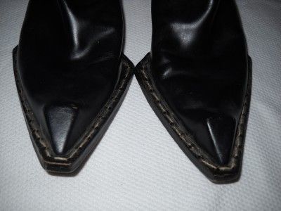 GEORGE COX JOHN FLUEVOG SWORDFISH  BLACK COWBOY BOOTS 6  