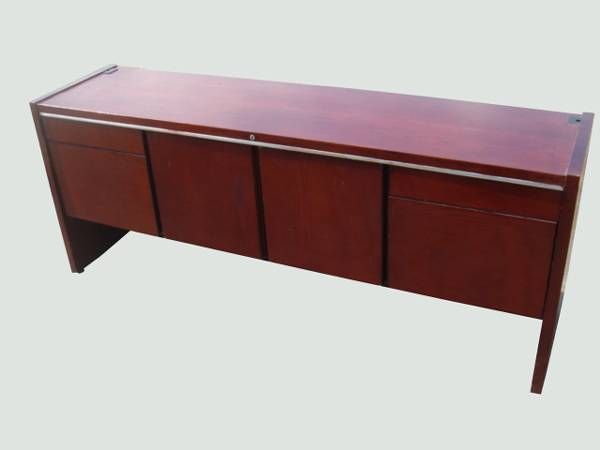 6ft Lehigh Leopold Mahogany Wood Break Front Credenza  