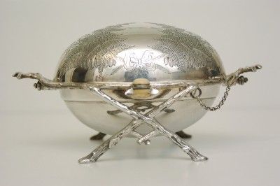   VICTORIAN ORNATE ROLLING DOME BREAKFAST SERVER FENTON BROS SHEFFIELD