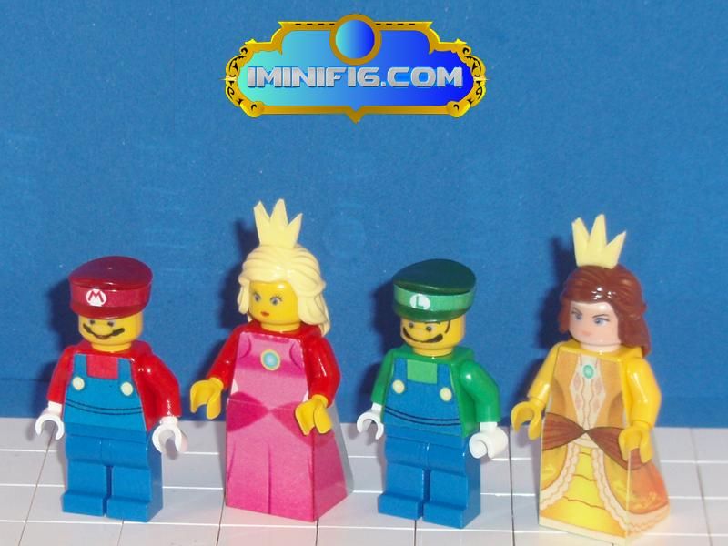 LEGO Custom 4 minifigs Super Mario Peach Luigi Daisy  