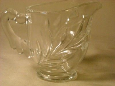 VINTAGE PRESSED GLASS CREAMER & SUGAR BOWL  