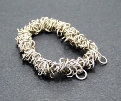 Rhodium Bungee Bracelet  