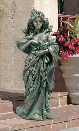 Gaia Mother Nature Sculpture Forest Goddess Statue Home Garden  