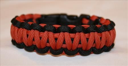 Harley Paracord Survival Bracelet Burnt Orange & Black  