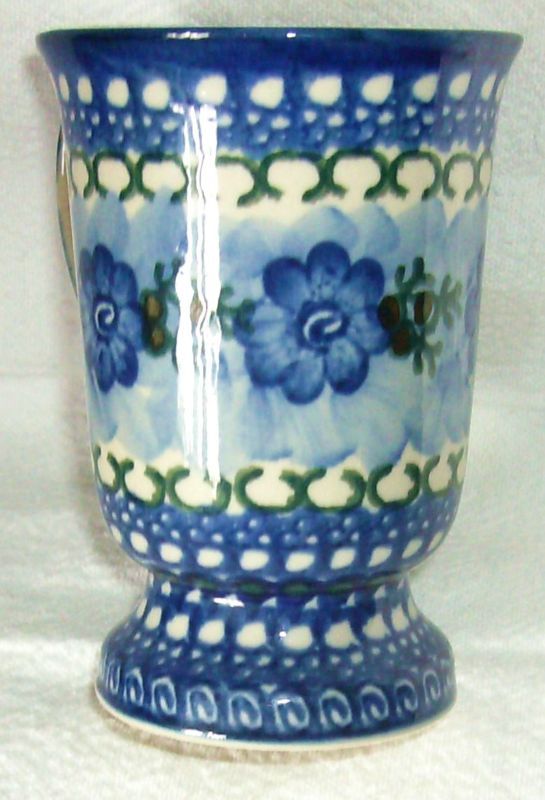 Polish Pottery STONEWARE 1 PEDESTAL MUG U595 ANNA P.*$$ PRICE REDUCED 