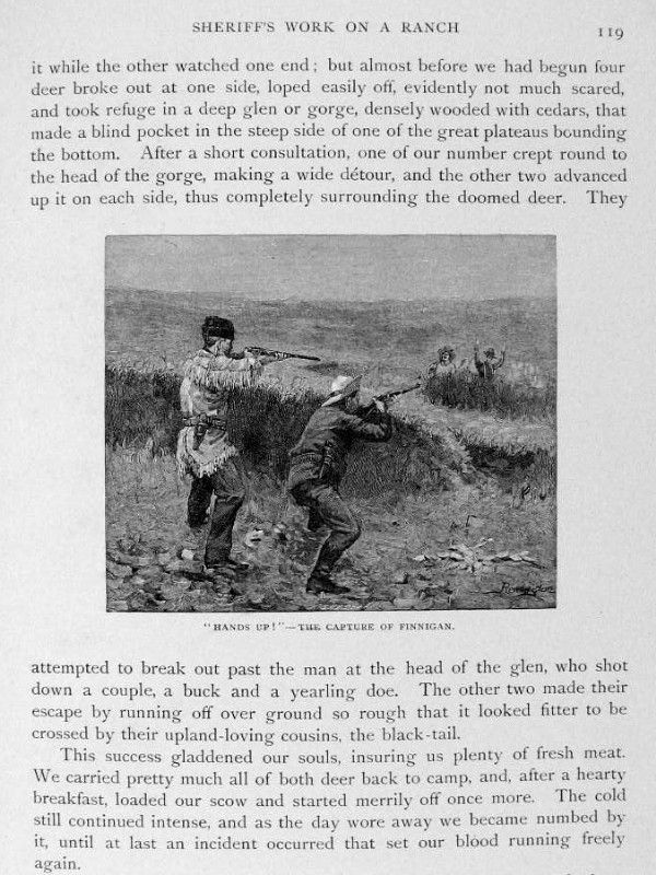 1880 Theodore Roosevelt Big Game Hunting Frederick Remington Painting 