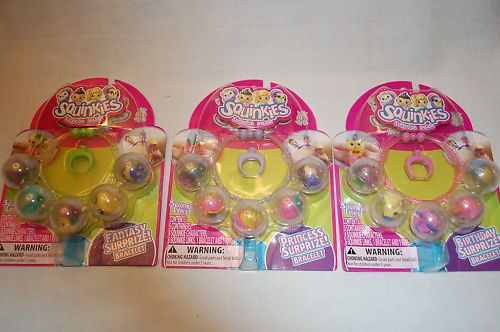 SQUINKIES, BIRTHDAY, PRINCESS FANTASY BRACELET LOT  