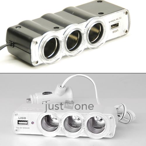 usb 3 car cigarette lighter socket splitter charger article nr 1530000 