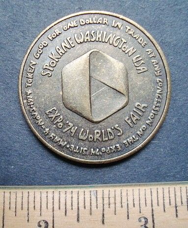 1974 SPOKANE WASHINGTON WORLDS FAIR MEDAL/TOKEN 1 1/2 DIAMETER.