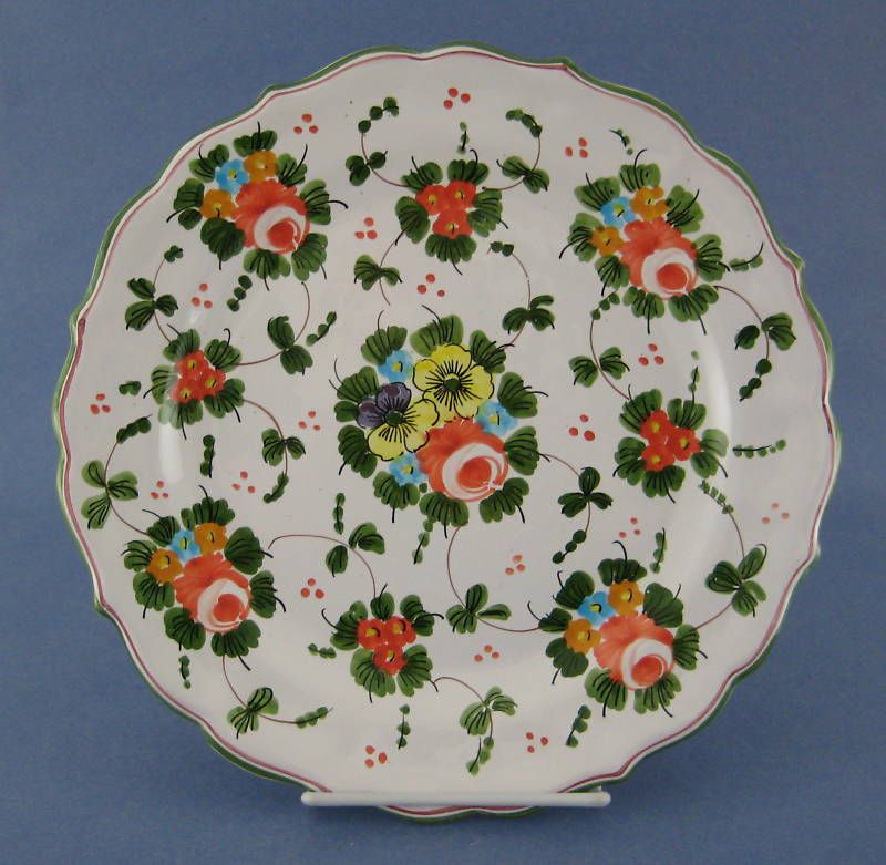 Castelli Dinner Plate Faience Pardi Flowers Italy CHIP  