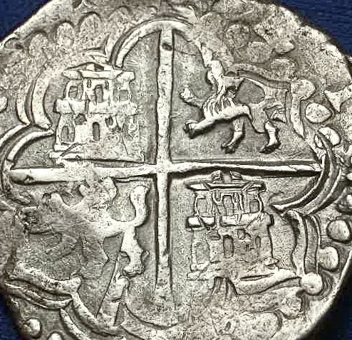 1605   1612 POTOSI SPANISH COLONIAL  PIECE OF EIGHT  8 REALES COB 