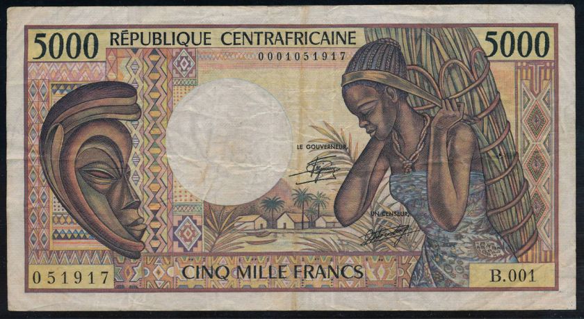 Central African Republic 5000 Francs ND P. 12a  