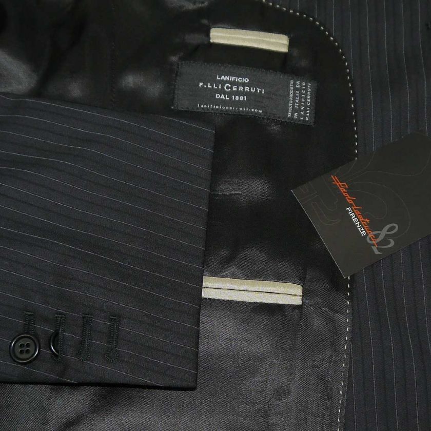 NWT $1,495 CERRUTI 1881 100% SUPER 150S WOOL MENS ITALIAN SUIT BLACK 