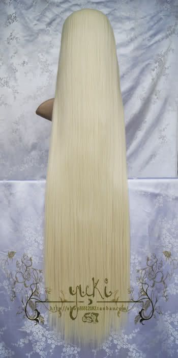 Chobits Chii Blonde Straight gold party Cosplay Wig 1M  