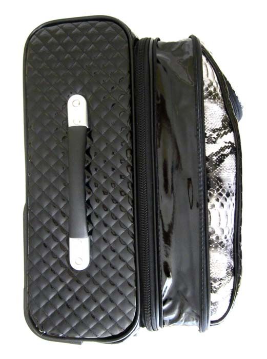 3Pc Luggage Set Travel Bag Rolling Wheel Gray Alligator  