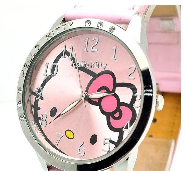 1Pcs Hellokitty Leather Band Wrist Watch For Girls  