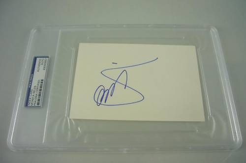 MONICA SELES signed index card slabbed PSA/DNA  