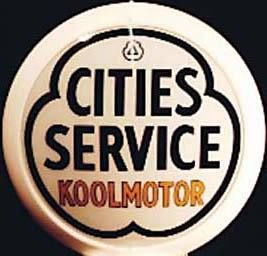 CITIES SERVICE KOOLMOTOR GAS PUMP GLOBE SIGN  