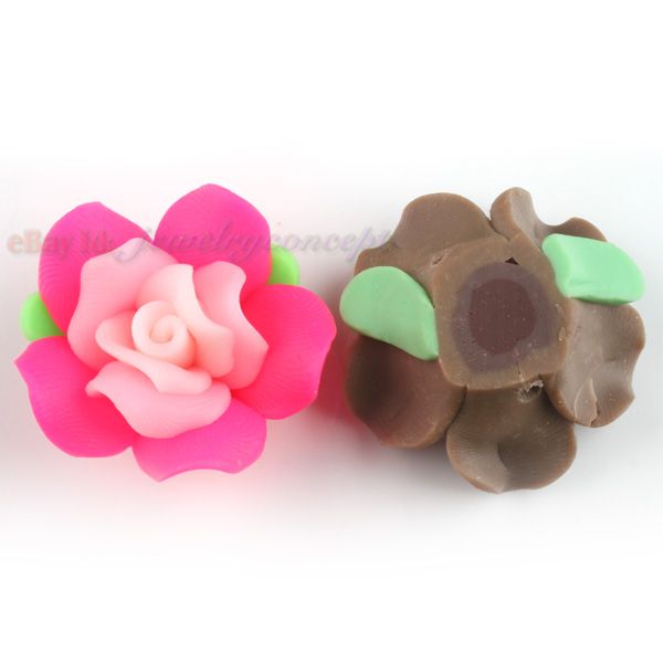 100 Colorful Flower Clay Bead FIMO Polymer 30mm 111033  