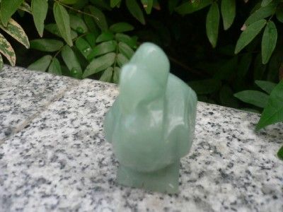   Hand Carved Green Jade Gemstone Big Gannet Figurine S4532  