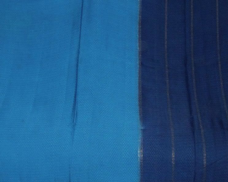   WEAVING 100% PURE REAL SILK TWO COLOR FABRIC SARI SAREE SHARI  