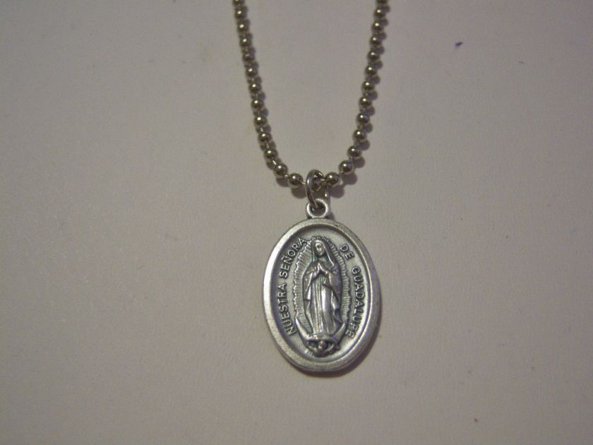 Nuestra Senora de Guadalupe Stainless Steel Ball Chain  