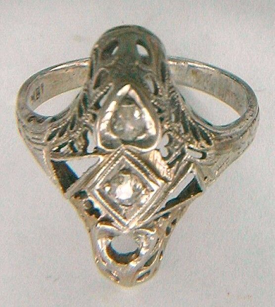 RING MOUNT SEMI MOUNT MARKED 18K GOLD ANTIQUE 2.8GR  